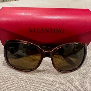 Valentino Brown Oversized Sunglasses